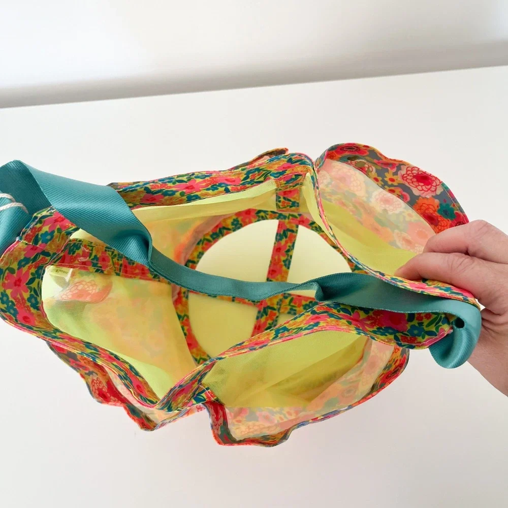 NEW Natural Life Floral Mesh Shower Caddy Dorm College Pockets Pink Green